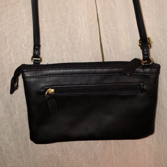 Black Mini Crossbody Bag Wallet Purse - Picture 4 of 12